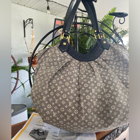 LOUIS VUITTON MINI LIN IDYLLE FANTAISIE HOBO BLUE MONOGRAM LARGE SHOULDER BAG - Picture 1 of 17